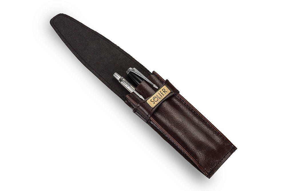 Solier Accessories Rašiklių dėklas SA12 - Kaštoninis