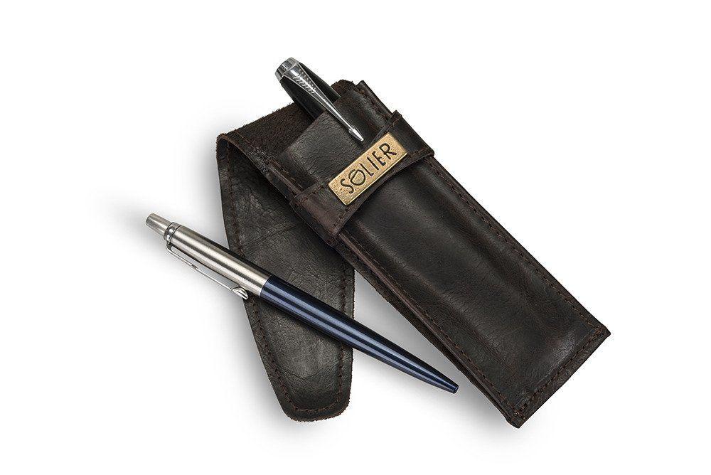Solier Accessories Rašiklių dėklas SA12 - Tamsiai rudas