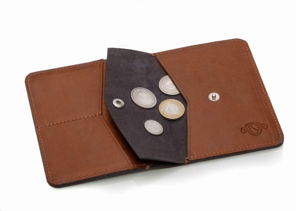 Solier Accessories Vyriška piniginė su skyriumi monetoms SOLIER SW15 SLIM - Ruda