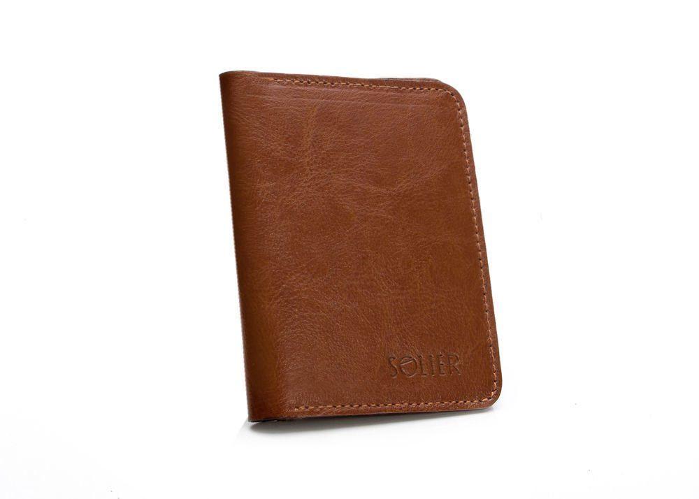 Solier Accessories Vyriška piniginė su skyriumi monetoms SOLIER SW15 SLIM - Ruda