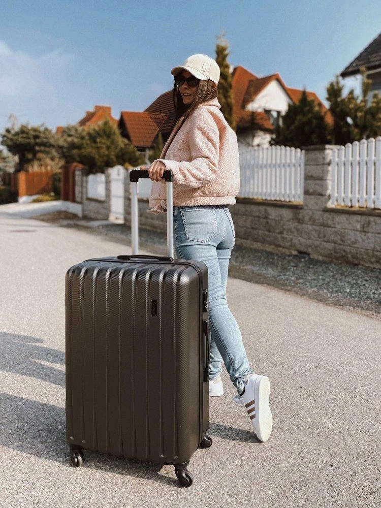 Kelioninis Solier Luggage Lagaminas vidutinio dydžio M STL902 ABS - Pilkas