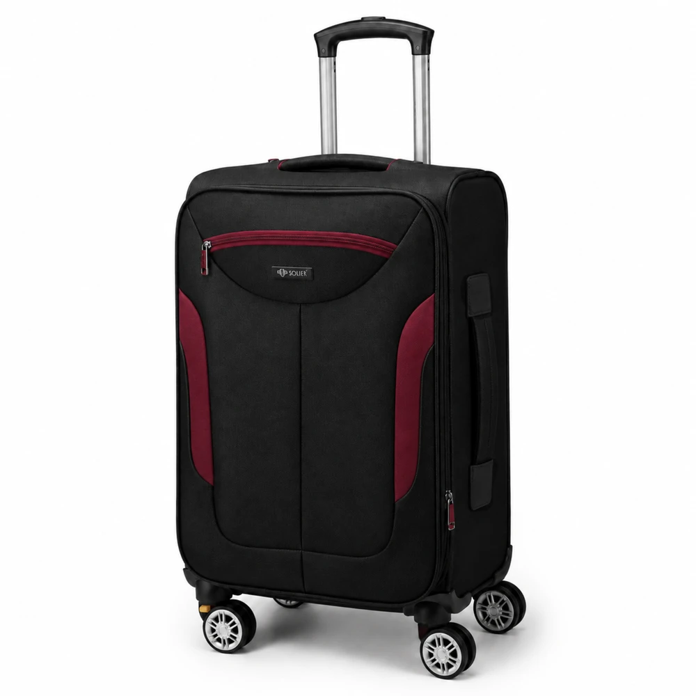 Solier Luggage Medium soft luggage M Solier STL1801 juodas