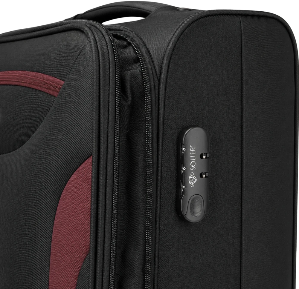 Solier Luggage Medium soft luggage M Solier STL1801 juodas