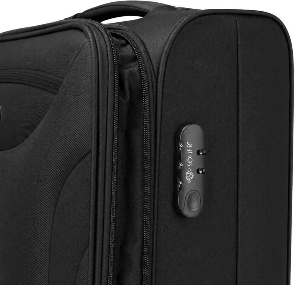 Solier Luggage Medium soft luggage M Solier STL1801 juodas