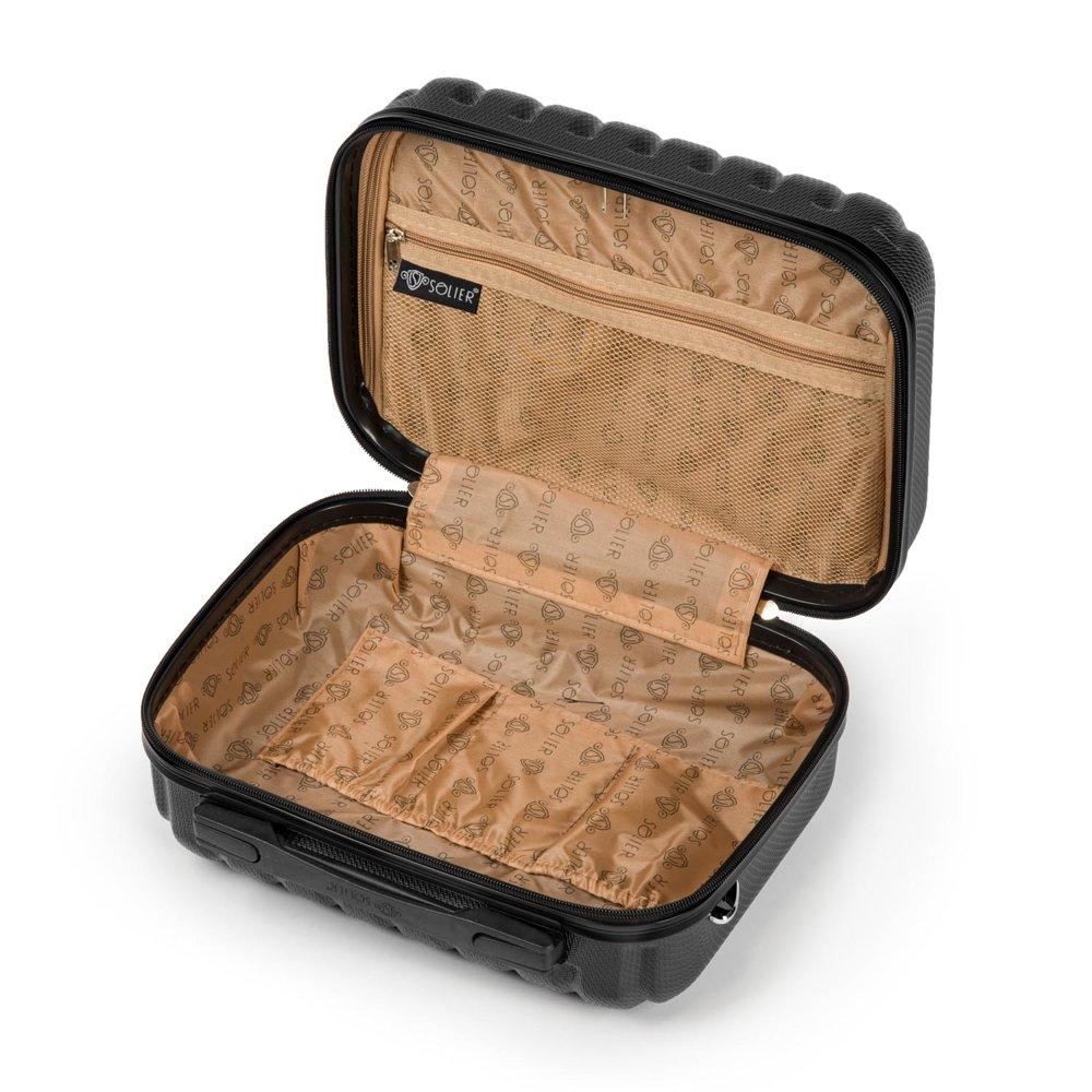 Kelioninis Solier Luggage Kosmetinis kelionių lagaminas XS | ABS STL902 - Juodas