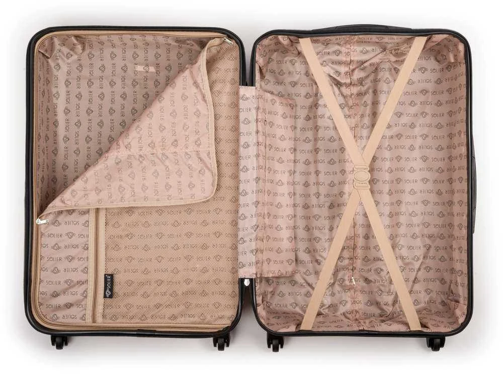 Kelioninis Solier Luggage Vidutinis lagaminas M 22' STL945 ABS - Tamsiai pilkas
