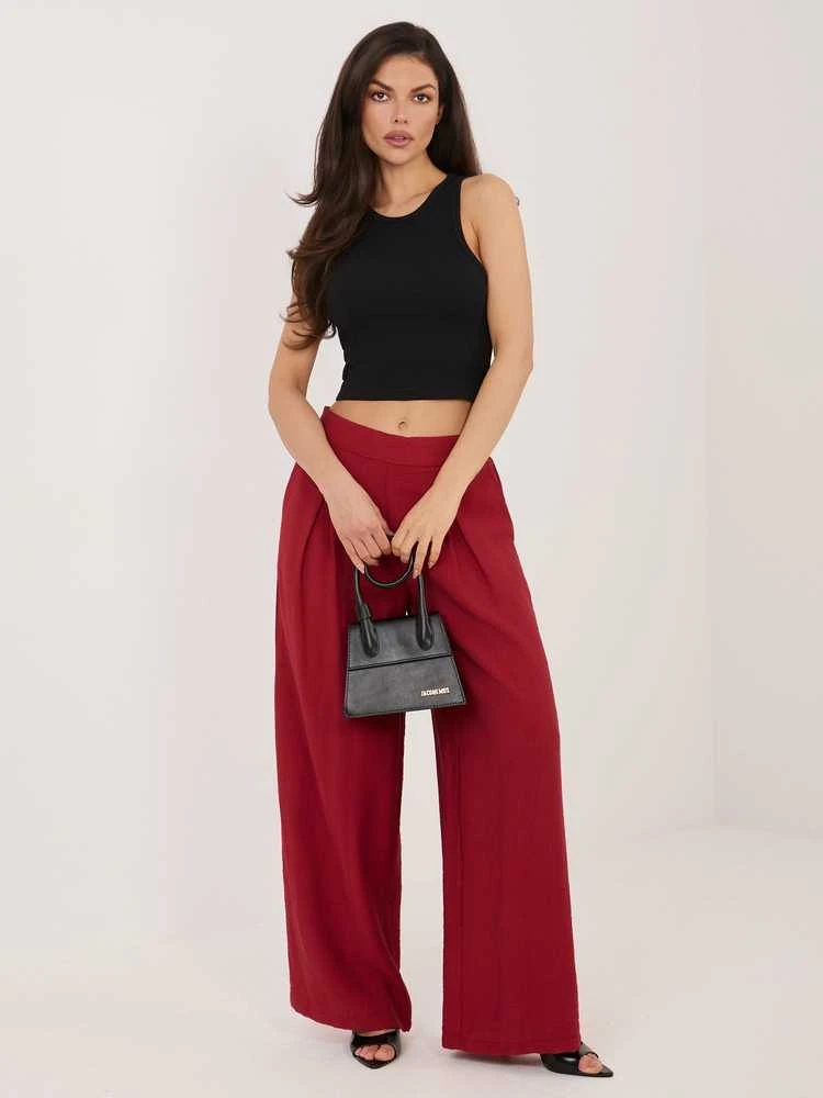Sublevel Kelnės-D60103M62449E3-ciemny raudona