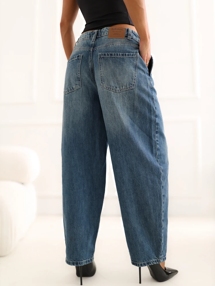 Sublevel Kelnės jeans-D80044AH62683D320-ciemny mėlyna
