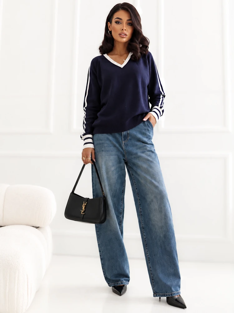 Sublevel Kelnės jeans-D80044AH62683D320-ciemny mėlyna