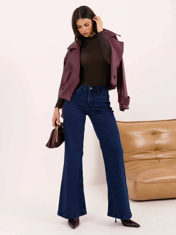 Sublevel Kelnės jeans-D85094BA62673D315-ciemny mėlyna