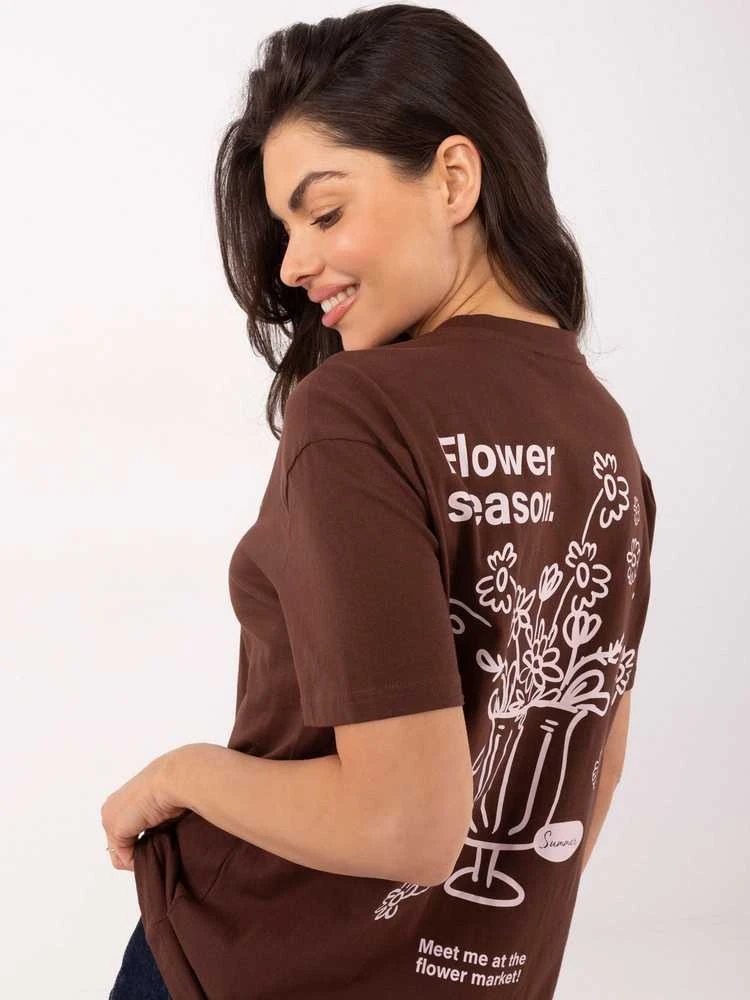 Sublevel T-shirt-D12022AH02645V-ciemny ruda
