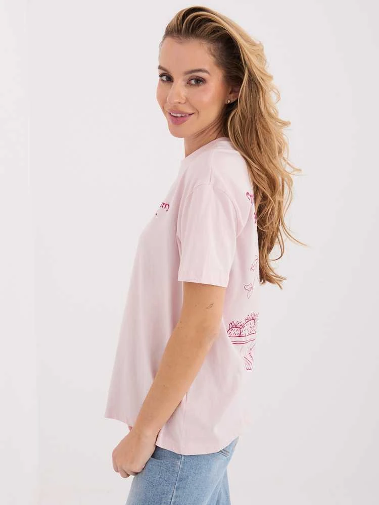 Sublevel T-shirt-D12022AH02645V-jasny rožinė