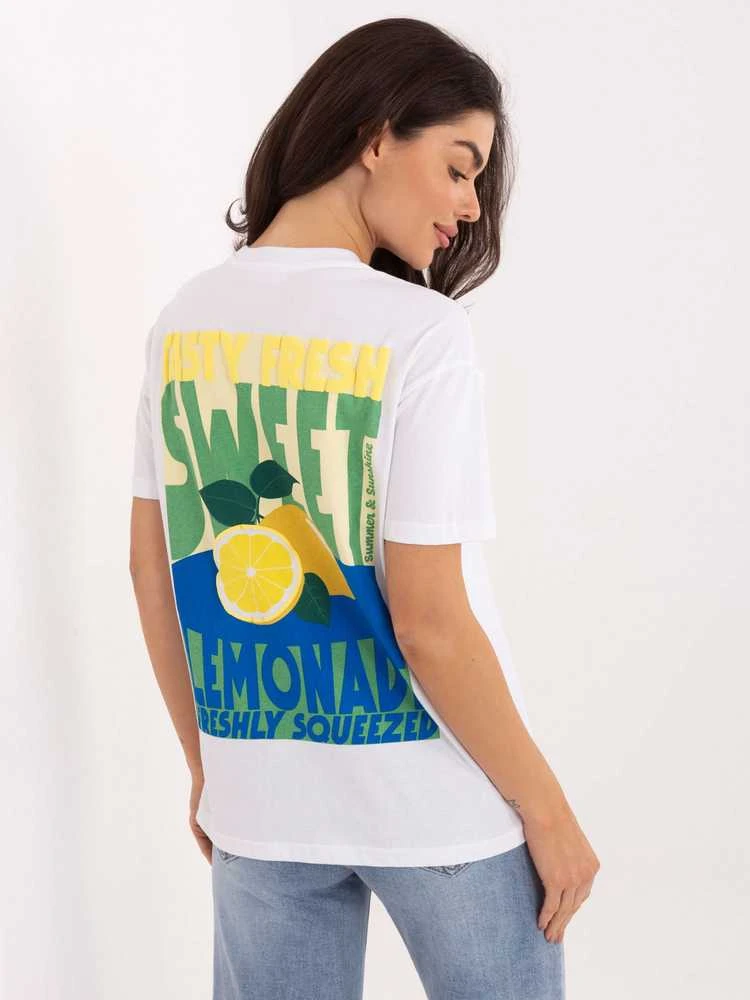 Sublevel T-shirt-D12022AH02645W-balta ir-geltona