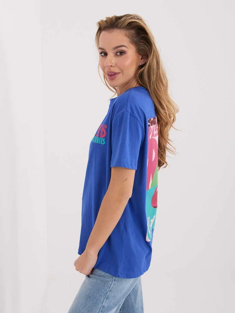 Sublevel T-shirt-D12022AH02645W-ciemny mėlyna