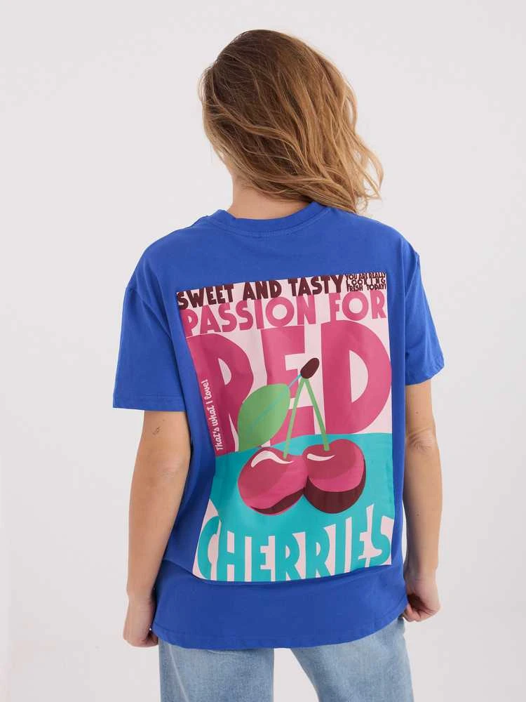 Sublevel T-shirt-D12022AH02645W-ciemny mėlyna