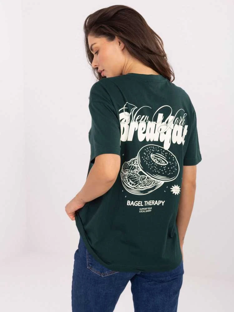 Sublevel T-shirt-D12022M02645R-ciemny žalia