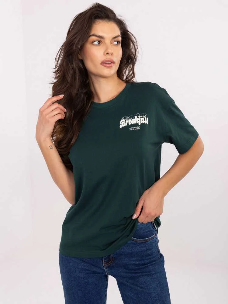Sublevel T-shirt-D12022M02645R-ciemny žalia