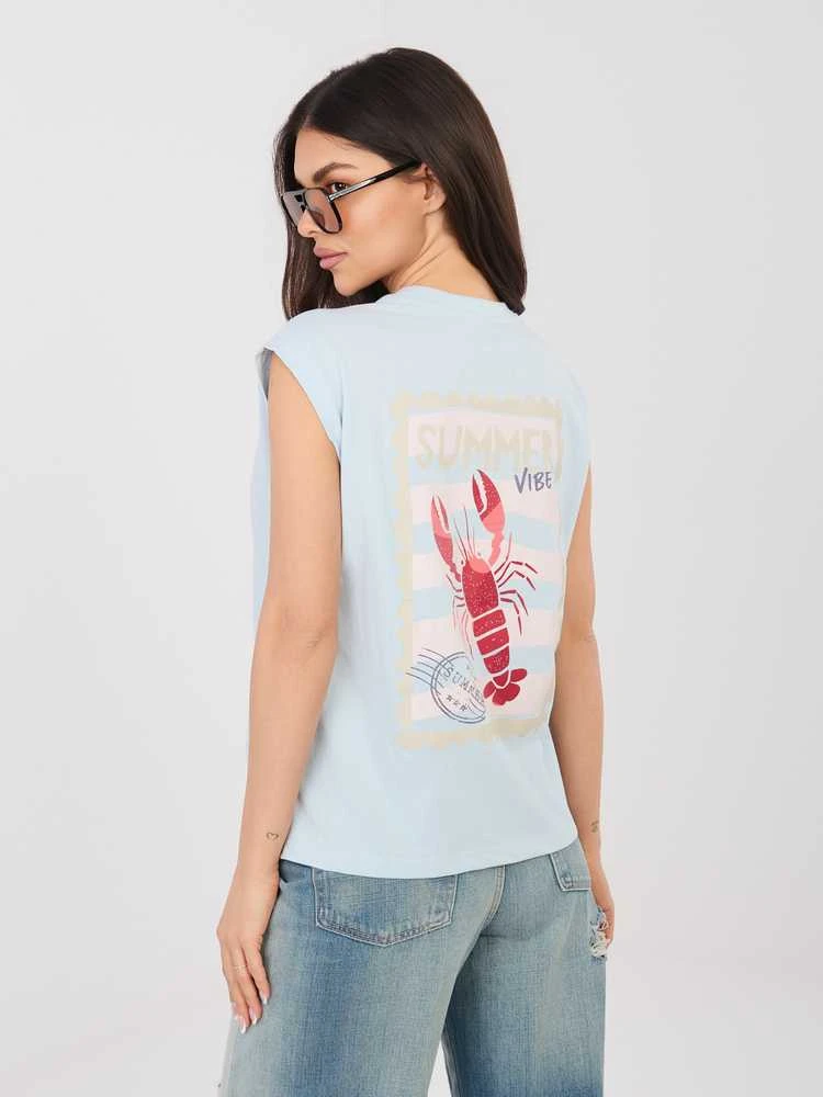 Sublevel T-shirt-D12022M02769B-šviesiai mėlyna
