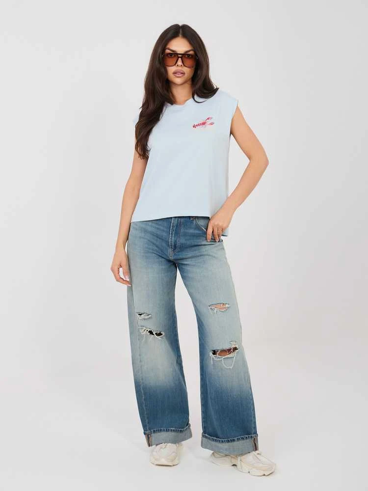 Sublevel T-shirt-D12022M02769B-šviesiai mėlyna