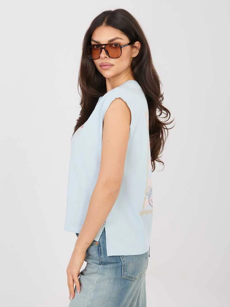Sublevel T-shirt-D12022M02769B-šviesiai mėlyna