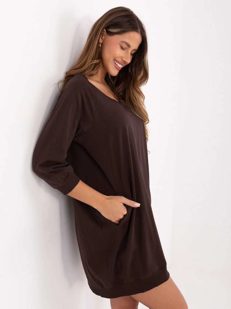 Suknelė Basic Feel Good Sukienka-RV-SK-7203.35P-ciemny ruda