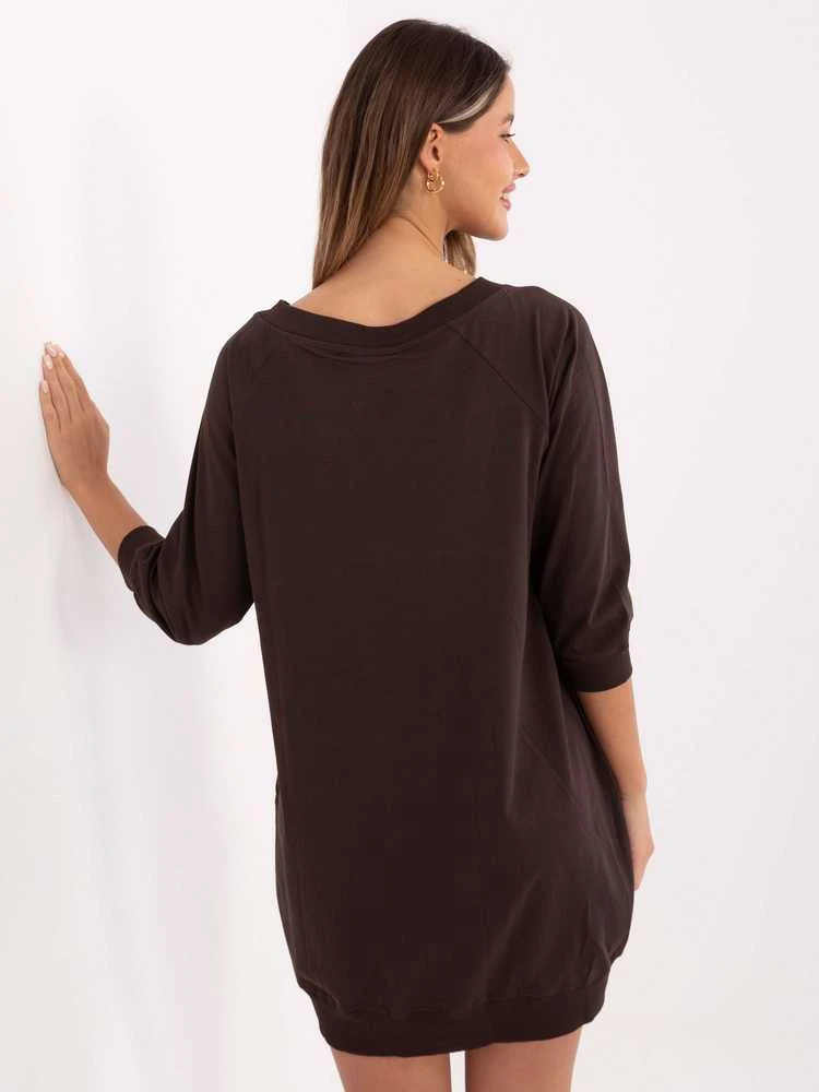 Suknelė Basic Feel Good Sukienka-RV-SK-7203.35P-ciemny ruda