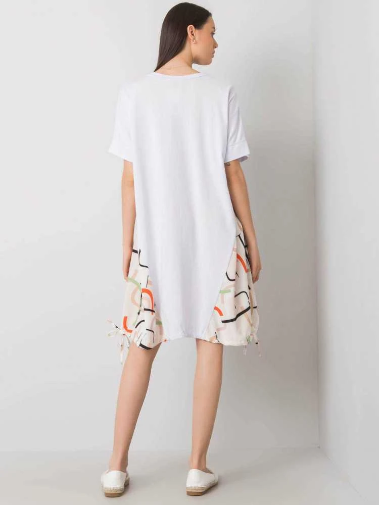 Italy Moda Suknelė-DHJ-SK-13117.41P-balta-smėlio spalvos