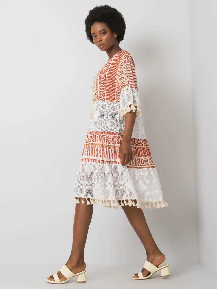 Italy Moda Suknelė-DHJ-SK-13567.41P-tamsiai oranžinė
