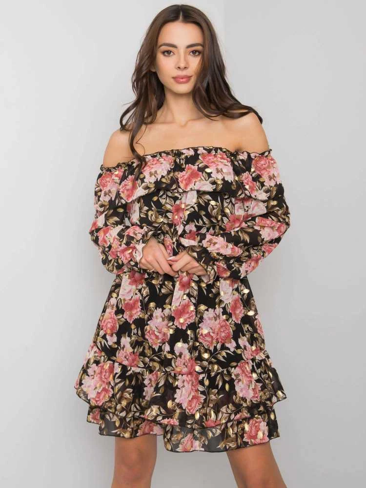 Italy Moda Suknelė-DHJ-SK-15015-2.73P-juoda-rožinė