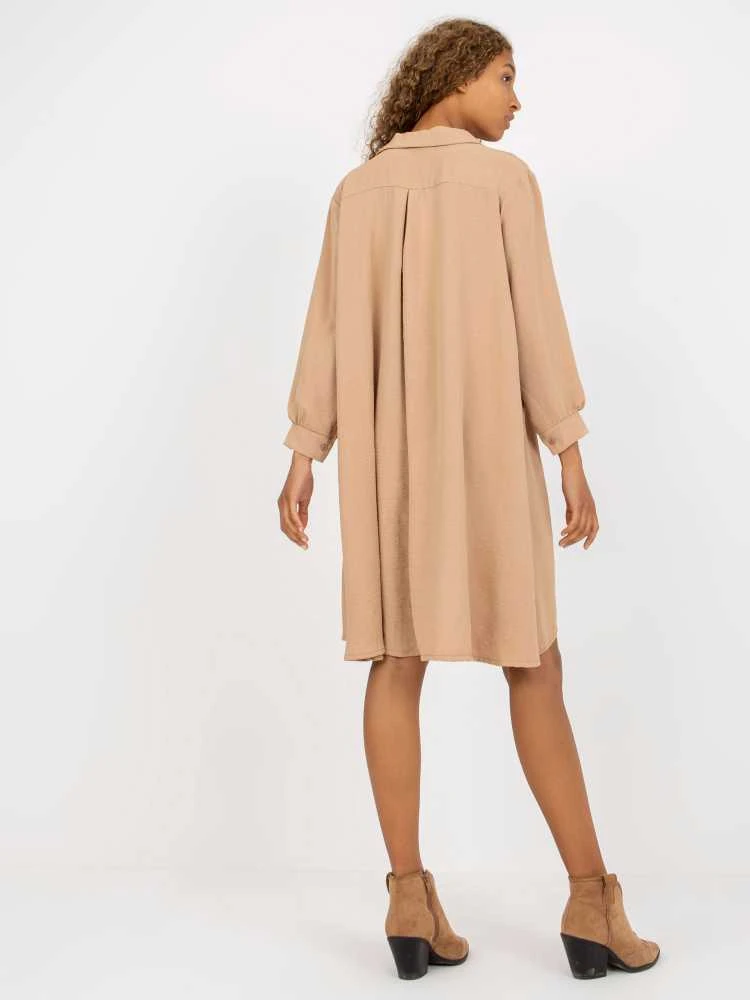 Italy Moda Suknelė-DHJ-SK-15092.57P-tamsiai smėlio spalvos
