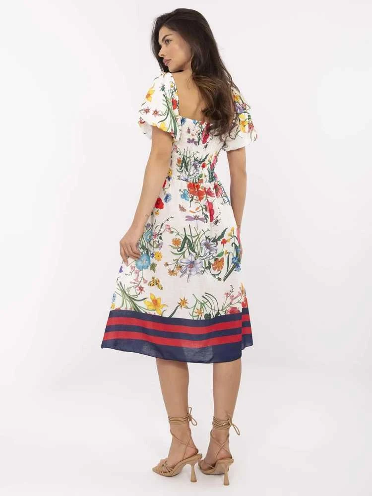 Suknelė Italy Moda Sukienka-DHJ-SK-19396.76-ecru