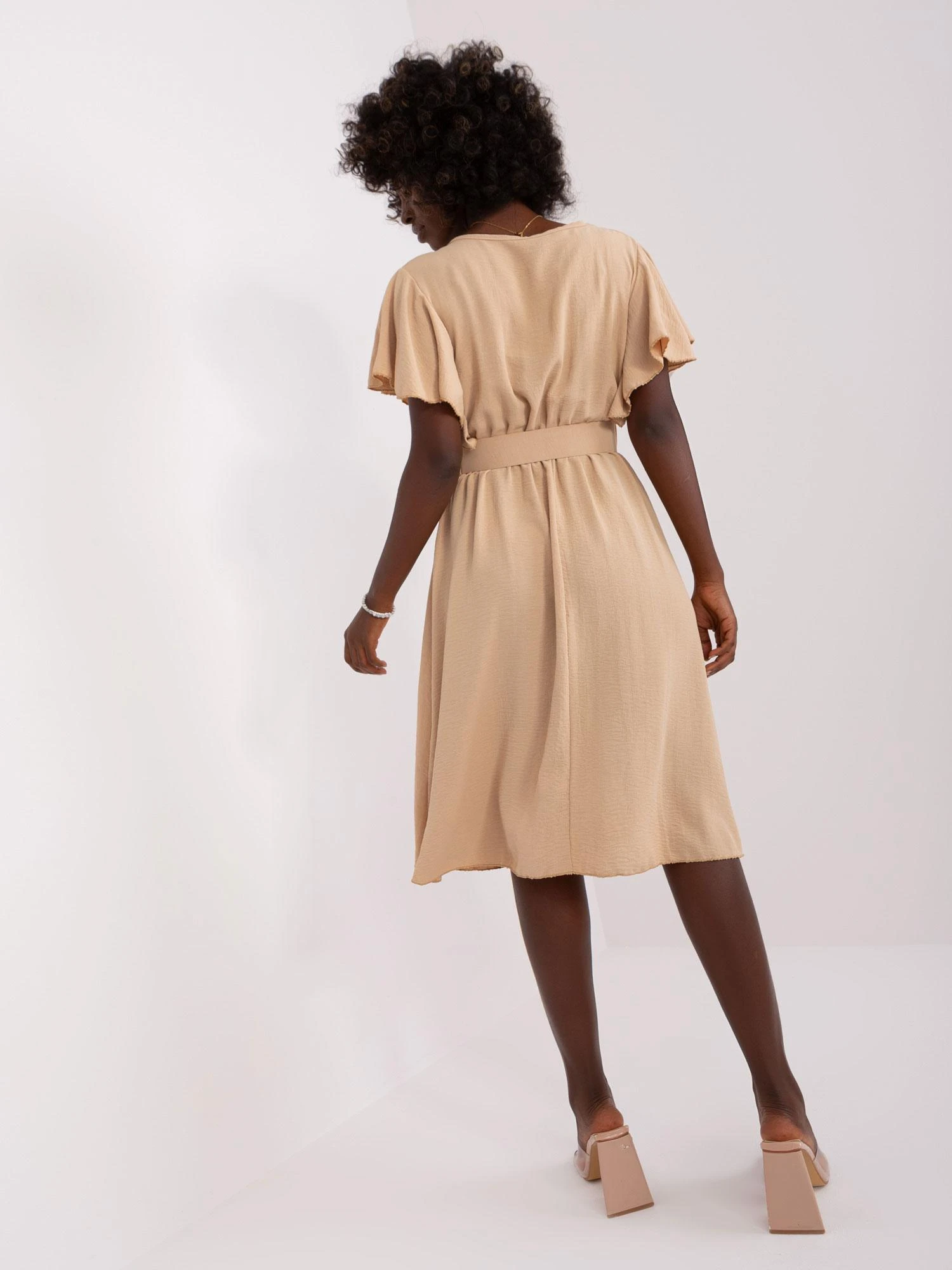 Italy Moda Suknelė-DHJ-SK-5648.07-smėlio spalvos