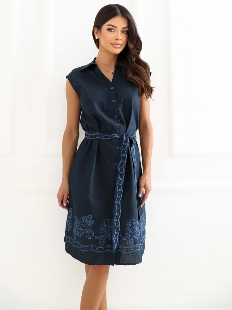 Suknelė Italy Moda Sukienka-IR-SK-J172906.99-tamsiai mėlyna
