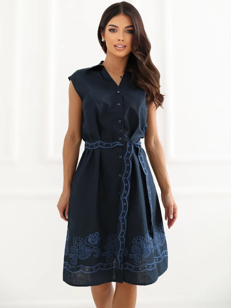 Suknelė Italy Moda Sukienka-IR-SK-J172906.99-tamsiai mėlyna