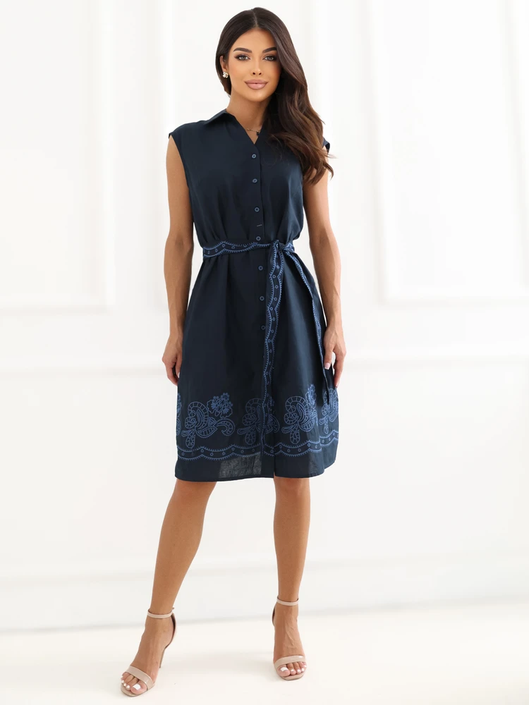 Suknelė Italy Moda Sukienka-IR-SK-J172906.99-tamsiai mėlyna