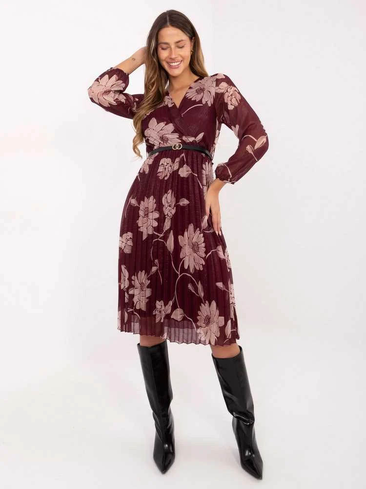 Suknelė Italy Moda Sukienka-IT-SK-10536.18P-bordinė