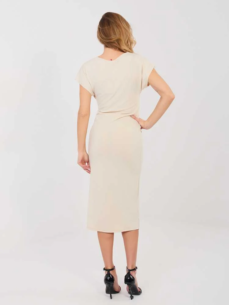Suknelė Italy Moda Sukienka-IT-SK-20817.70-smėlio spalva