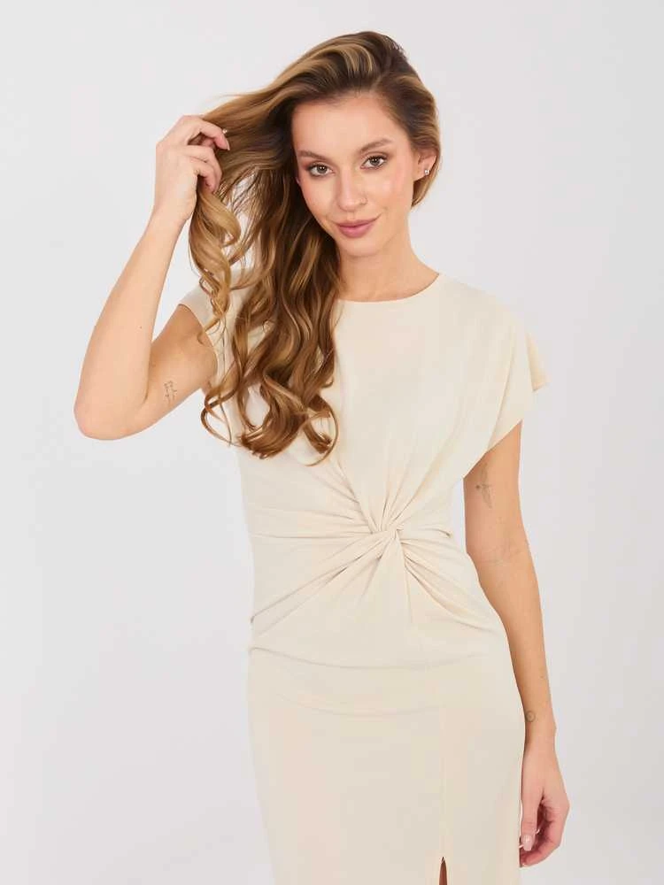 Suknelė Italy Moda Sukienka-IT-SK-20817.70-smėlio spalva