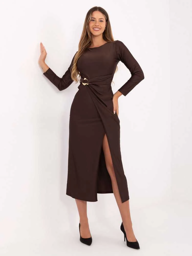 Suknelė Italy Moda Sukienka-IT-SK-21609.83-ciemny ruda
