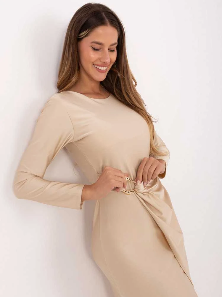 Suknelė Italy Moda Sukienka-IT-SK-21609.83-jasny smėlio spalva