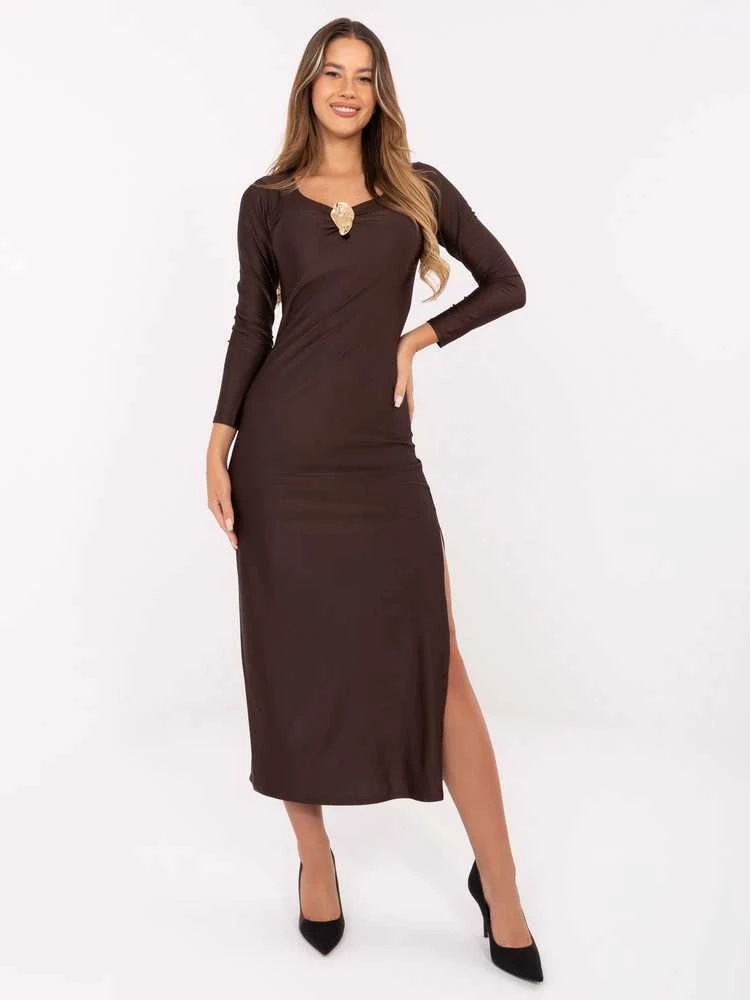 Suknelė Italy Moda Sukienka-IT-SK-21619.97-ciemny ruda