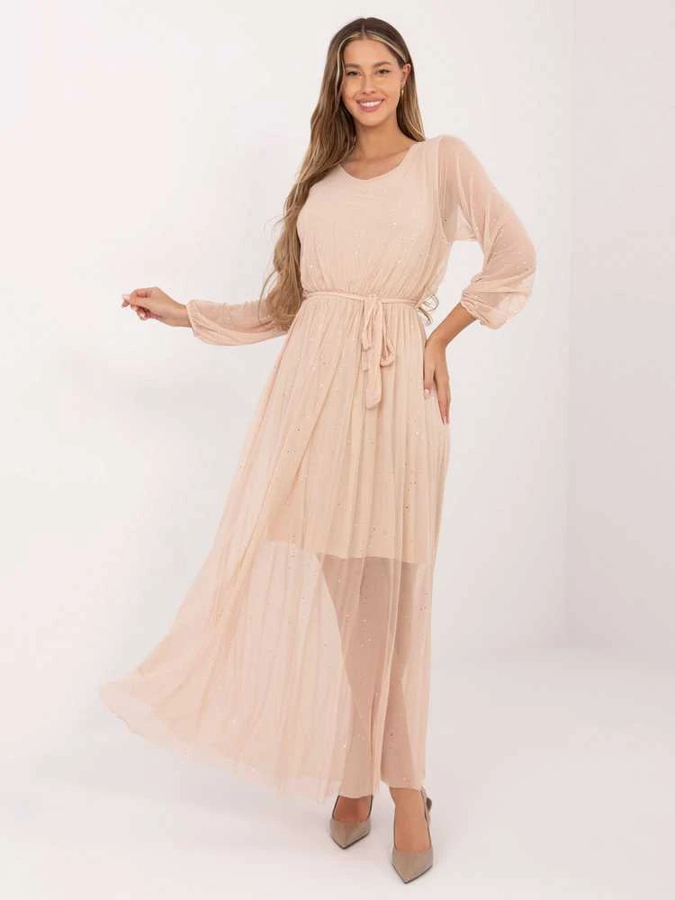Suknelė Italy Moda Sukienka-IT-SK-21807.22-smėlio spalva