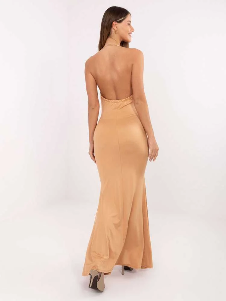 Suknelė Italy Moda Sukienka-IT-SK-21859.01P-camelowy