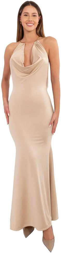 Suknelė Italy Moda Sukienka-IT-SK-21859.01P-smėlio spalva
