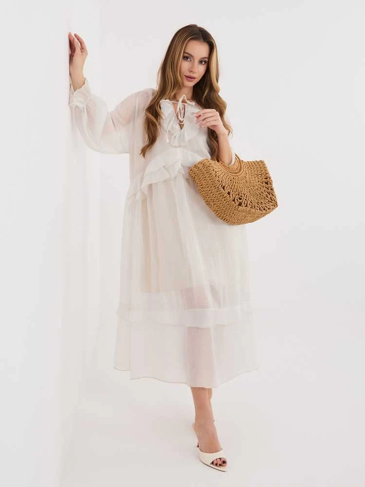 Suknelė Italy Moda Sukienka-IT-SK-51600.19-jasny smėlio spalva