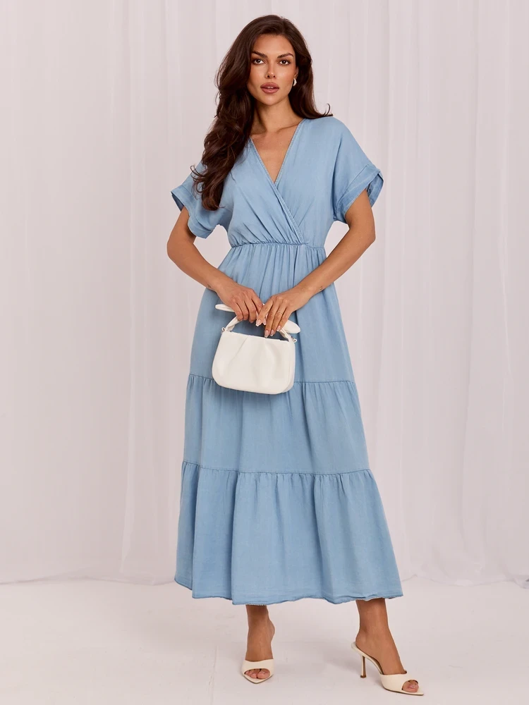 Suknelė Italy Moda Sukienka-IT-SK-A8098TSNZ.93-šviesiai mėlyna
