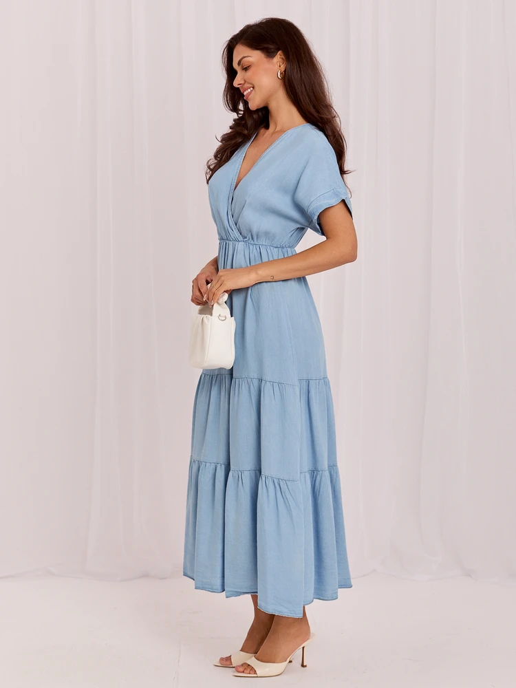 Suknelė Italy Moda Sukienka-IT-SK-A8098TSNZ.93-šviesiai mėlyna