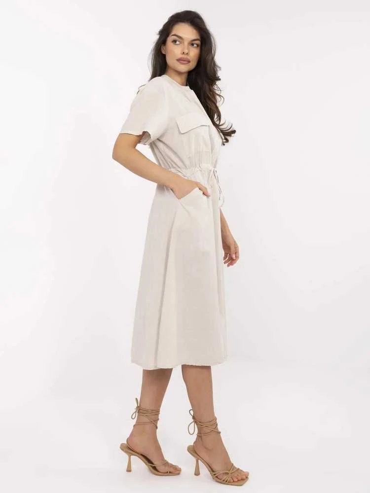 Suknelė Italy Moda Sukienka-MI-SK-109898.68-smėlio spalva