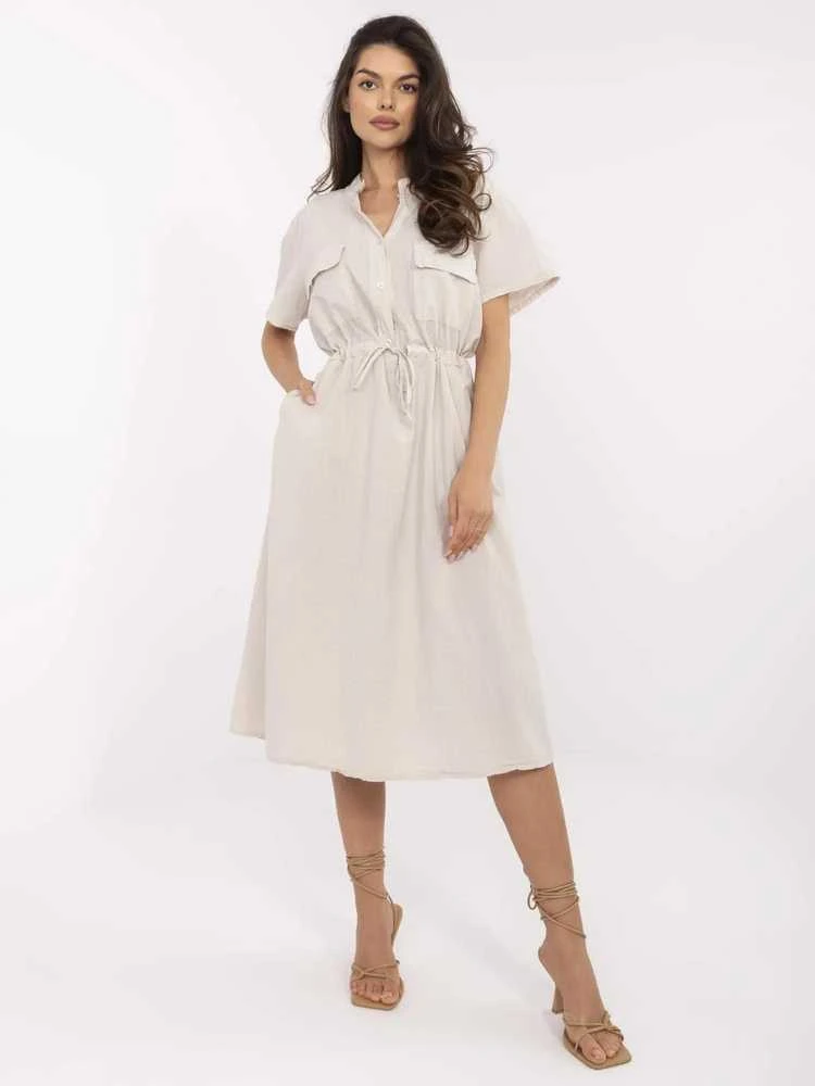 Suknelė Italy Moda Sukienka-MI-SK-109898.68-smėlio spalva