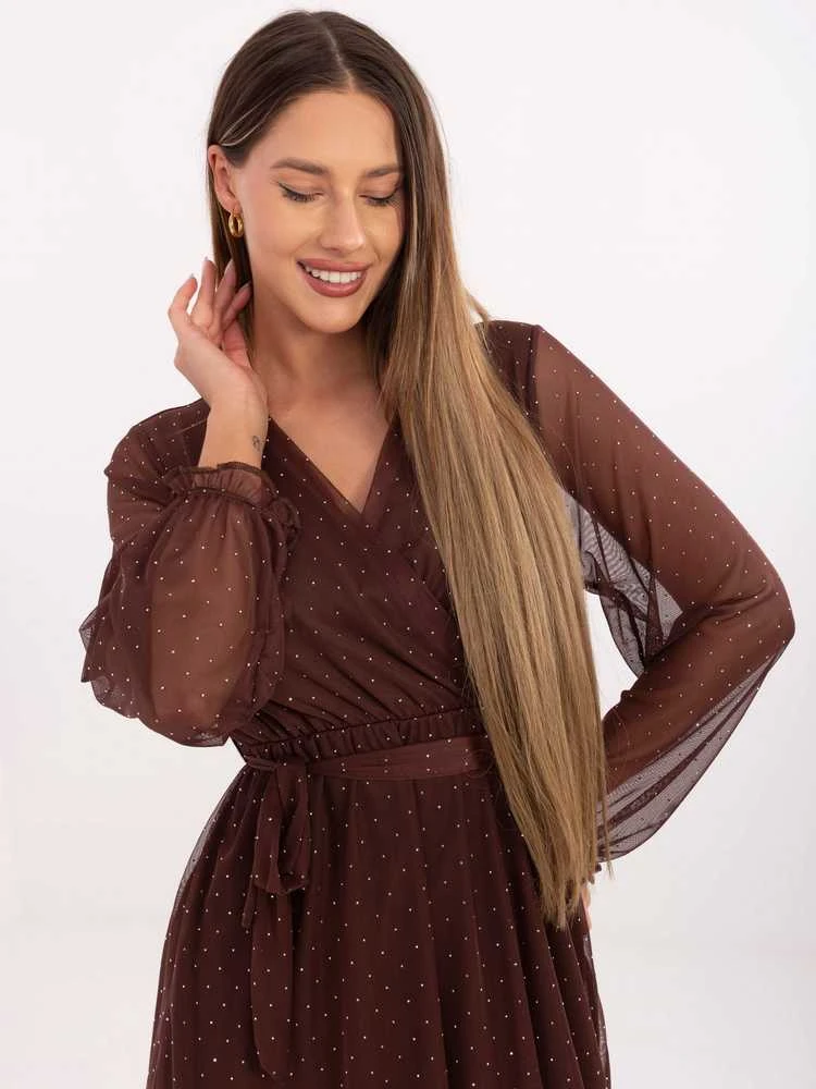 Suknelė Italy Moda Sukienka-MI-SK-61430.62-ruda